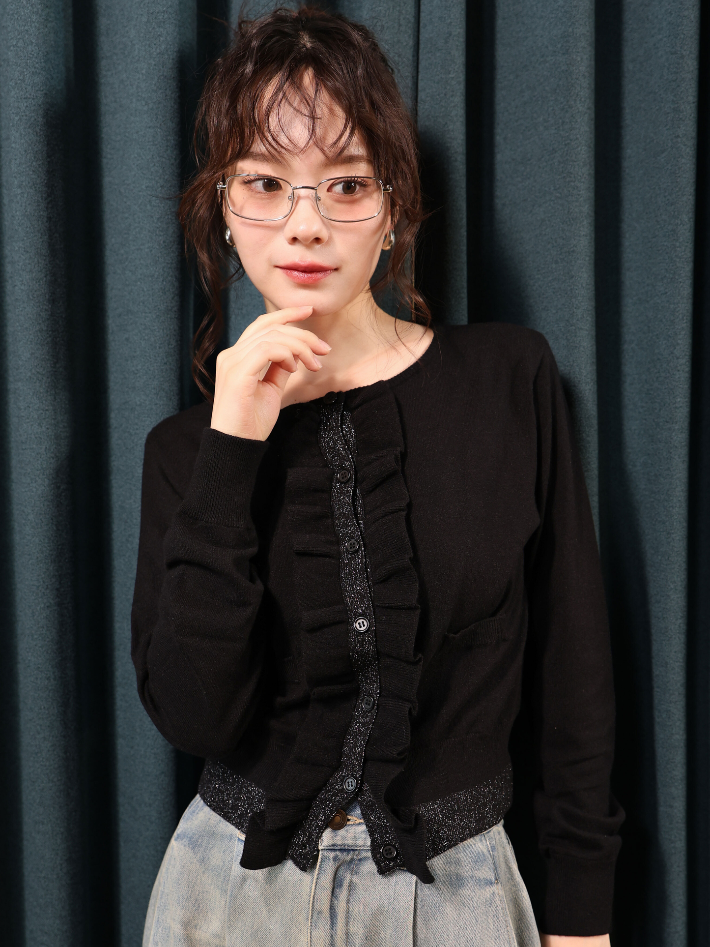 【Coming soon...】グリッターフリルカーディガン(10月下旬〜11月上旬発送予定)