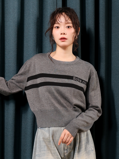 【Coming soon...】〈Classic Line〉ロゴラインニット(1~3営業日程で発送予定)