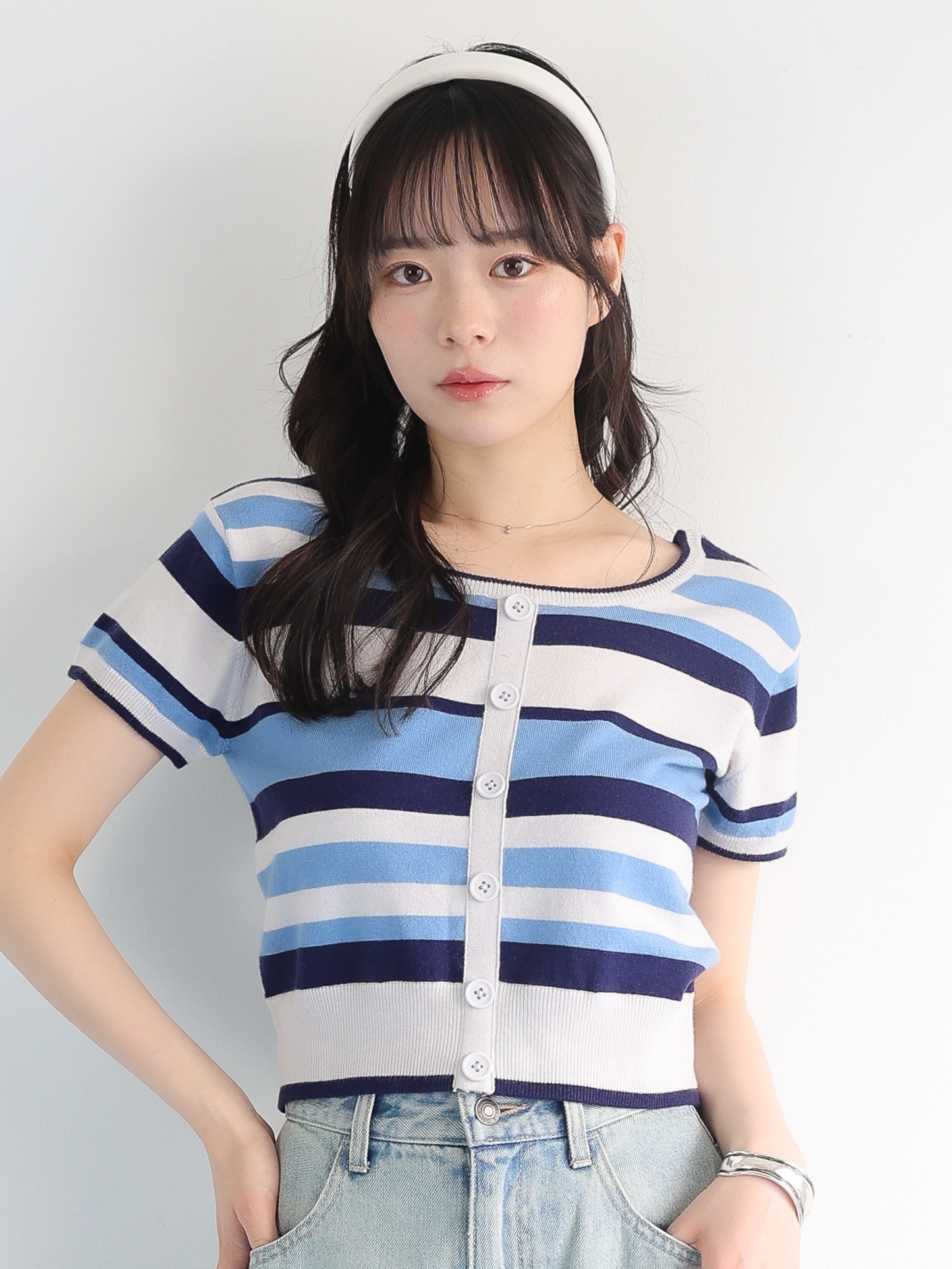 【Coming soon...】2wayマルチボーダーカーディガン (9月下旬〜10月上旬発送予定)