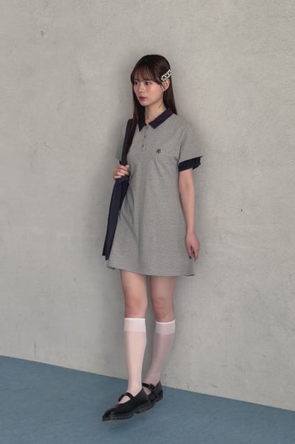 シャツレイヤードポロワンピース(7月下旬〜8月上旬発送予定)